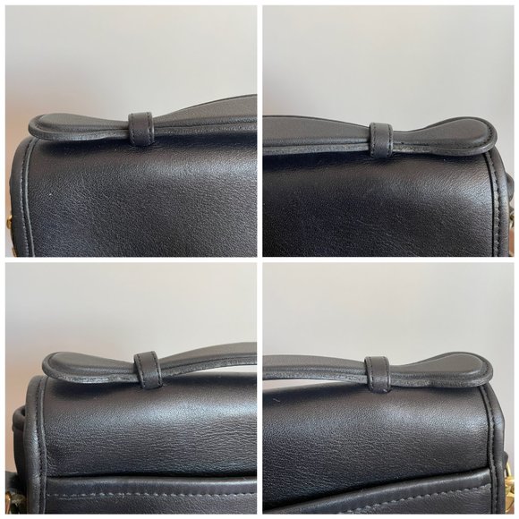SOLD Vintage Coach Black Court Bag 9870, Coach Top Handle Bag, Coach Crossbody - Picture 8 of 14